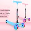 Super Scooty for Kids 3 Wheel Smart Kick Scooter with Foldable Height Adjustable Handle Leg Runner Extra Wide LED PU Wheels & Brake for Boys Girls Age 3-10 Years Made in India (Green)